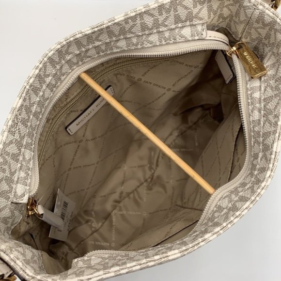 Michael Kors Jet Set Travel Large Messenger Crossbody Bag Light Cream Multi - Picture 13 of 16